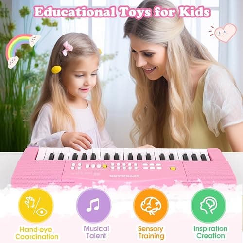37 Keys Kid Toddler Toy Piano Keyboard Electric Pianos with Microphone thumbnail 3
