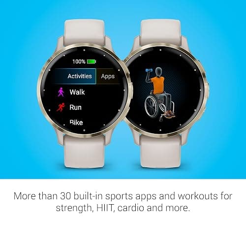 Garmin Venu 3S Soft Gold Stainless Steel Bezel 1.2-Inch AMOLED Touchscreen Display Smart Watch with 41mm Ivory Case and Silicone Band thumbnail 5