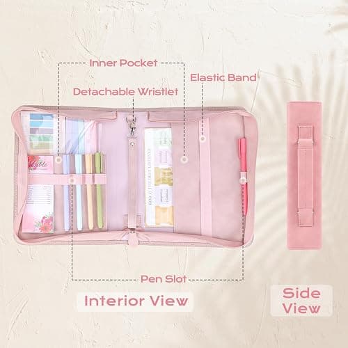 XKDOUS 24 Pcs Bible Covers Kit, Bible Carrying Case Large Church Bag w/Bible Study Supplies, Tabs, Pens, Bookmarks, Leather Book Holder Case Christian Gifts for Mom Women Lady thumbnail 7