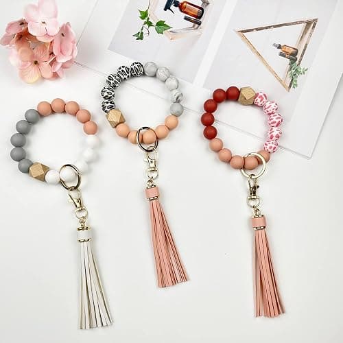 IESCOO 100pcs Silicone Beads for Keychain Making,15mm Rubber Beads kit for Keychain Bracelet Lanyards Pens with Key Rings and Tassels thumbnail 4