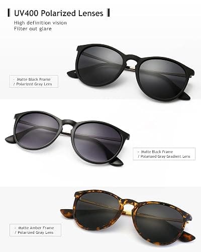 SUNGAIT Premium Vintage Round Sunglasses for Women Men Classic Retro Trendy Style thumbnail 4