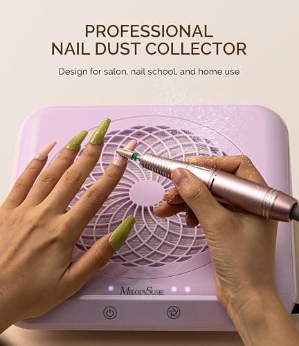 ⭐️⭐️⭐️ MelodySusie Professional Nail Dust Collector with Max Suction Power,SProF 4500RPM Nail Vacuum Fan with 3 Suction Modes,Touch Control,Acrylic Nail Tools for Nail Tech & Salon Use,Purple thumbnail 2