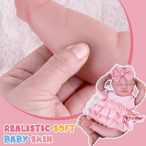 Aori Reborn Baby Dolls - Realistic 20 Inches Real Life Baby Doll with Feeding Kit, Lifelike Newborn Baby Girl Perfect for Kids 3+ thumbnail 4