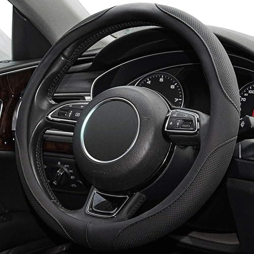 Xizopucy Car Steering Wheel Cover,14.5-15 Inch Black Universal Microfiber Leather Covers Breathable Anti-Slip Odorless Steering Wheels Accessories for Men Women thumbnail 3