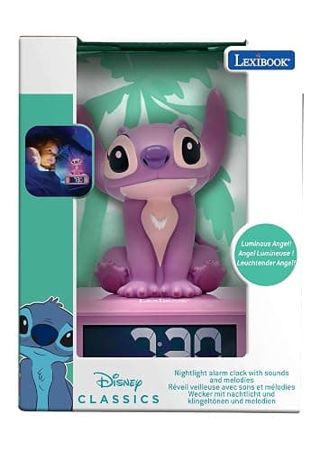LEXiBOOK, Disney Stitch, Angel Night Light Alarm Clock, Sounds and Melodies, Backlit LCD Screen, Luminous, Snooze, Pink, RL800D1 thumbnail 5