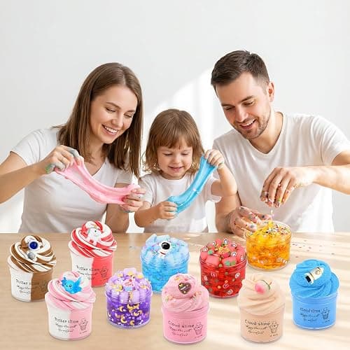 12 Pack Slime Kit, with 4 Butter Slime, 4 Jelly Cube Crunchy Slime and 4 Cloud Slime, Soft and Non-Sticky, DIY Stress Relief Toys for Girl and Boys, Birthday Gift, Party Favor, Classroom Reward thumbnail 2