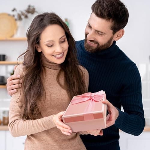Airuisike Gift Boxes With Lids For Presents, Set Of 3 Pink Gift Wrap Boxes With Ribbon, Assorted Boxes For Presents, Sturdy & Pre-Wrapped Gift Box thumbnail 6