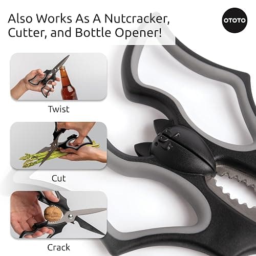 OTOTO Elizabat Kitchen Scissors - Halloween Goth Cute Bat Kitchen Shears, Gothic Scissors Utensils - Spooky Bats Halloween Gifts, Cute Gadgets, Kitchen Gadgets thumbnail 6