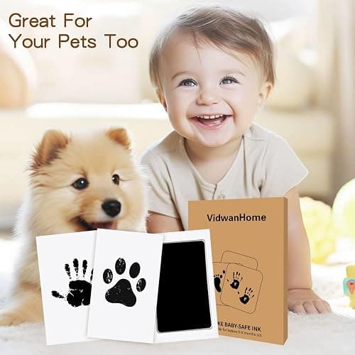 4pc Large Baby Hand and Footprint Kit– Inkless Clean Touch Ink Pad for Keepsake Footprints, Paw Prints, Mess-Free Ink Pad for Newborns and Pets with 16 White Cards(Jet Black.L) thumbnail 6
