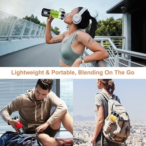 TOPESCT Portable Blender, Personal Mixer Fruit Rechargeable with USB, Mini Blender for Smoothie, Fruit Juice, Milk Shakes 380ml, Six 3D Blades for Great Mixing (Black) thumbnail 3