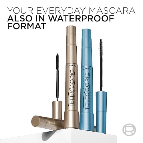 L’Oreal Paris Makeup Original Telescopic Mascara, Separating Mascara Volume and Length Formula, Washable, Blackest Black, 0.27 Fl Oz., 1 Count thumbnail 9