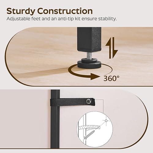 YATINEY Corner Shelf Stand, 5-Tier Corner Bookshelf with 3 Drawers, Industrial Display Shelf for Narrow Spaces, Wooden Small Bookcase, Easy Assembly, Rustic Brown and Black CJ10BR thumbnail 7