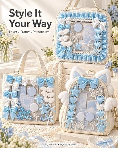 Bemeand 68Pcs DIY Ita Bag Accessories Kit, Craft Embellishments (Blue) thumbnail 4