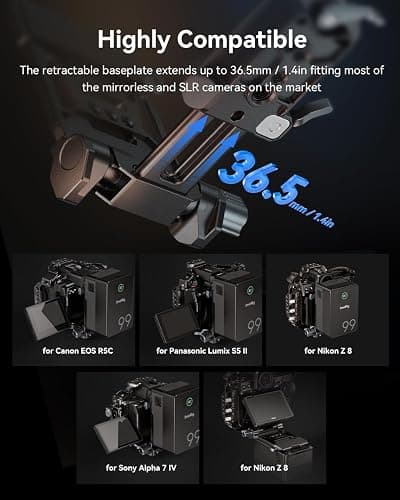 SMALLRIG Foldable V Mount Battery Plate w/QR Plate for Arca, for Sony FX3 / A7 V / A7 IV / A7S III, for Canon R5 / R6, for Nikon Z8, Compact Camera Video Rig, for NEEWER V Mount Battery PS099E thumbnail 3