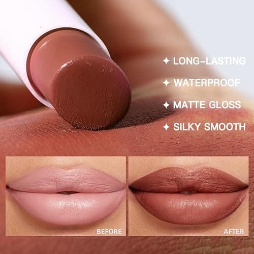 USHAS Lipstick and Lip Liner Combo Set 2 in 1 Waterproof Matte Lipstick pen for Women Lip liner Set Long Lasting with Makeup Set (Y18, Pack of 1) thumbnail 3