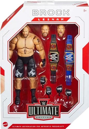 Mattel WWE Brock Lesnar Ultimate Edition Action Figure with Interchangeable Accessories, Articulation & Life-Like Detail, 6-inch thumbnail 6