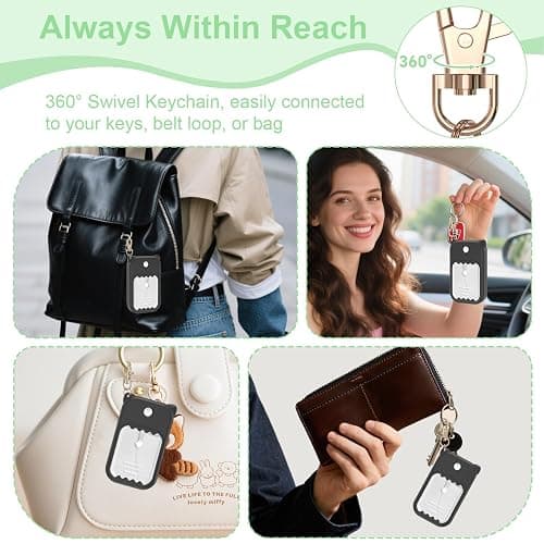 taessv Hand Sanitizer Spray Case for Touchland Silicone Touchland Case Keychain Cute Hand Sanitizer Spray Holder Compatible with Touchland Power Mist Gentle Mist Glow Mist, Black thumbnail 7