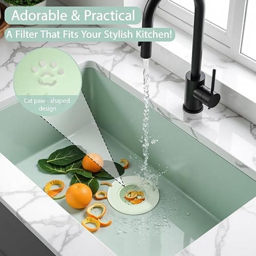 Li&Zhao Kitchen Sink Drain Strainer - 4 PCS Silicone Sink Strainer Drain Stopper Sink Plug 4.6˝ Diameter Rim Drain Catcher Kitchen Sink Drain Filter Basket (4 Colors) thumbnail 6