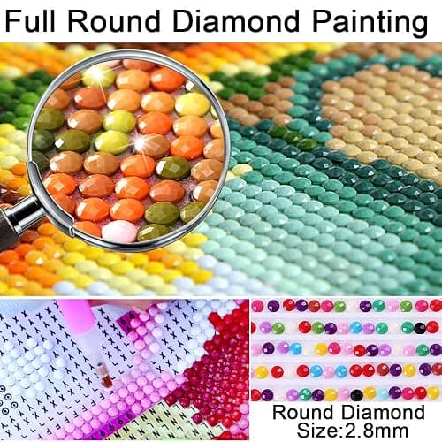 DIY 5D Diamond Painting Number Set 12X16 Inch, Full Round Drill Diamond Artist Wall Decoration Adult Art kit Living Room Bedroom Decoration paintingMa-009 thumbnail 2