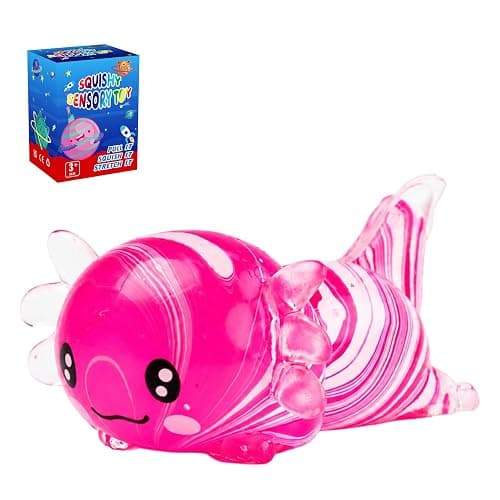 Axolotl Squishy Toy,Soft TPR Slow Rising Squeeze Toy(Pink) | Swirl Stress Balls for Kids Adults Squishies Stress Relief,Sensory Fidget Toys Squishy for Anxiety for Kids Youth Adults - Image 1