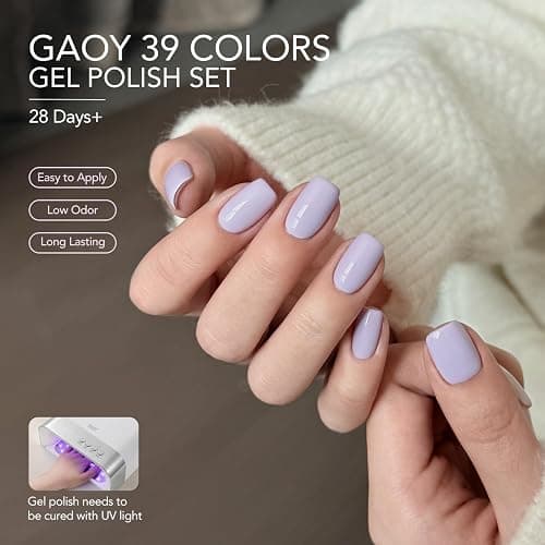 GAOY 42 Pcs Gel Nail Polish Set, 39 Pastel Colors, UV Gel, Blooming Season | With Base Coat, Glossy & Matte Top Coat, Spring Green Yellow Pink Colors, UV/LED Cure Required, DIY Manicure at Home thumbnail 3