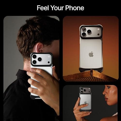 Arc Pulse Compatible with iPhone 17 Pro Phone Case (2025), Minimalist Protective Shock Absorption Aerospace Grade Aluminum Shells + Elastomer Inlays Easy Fit 6.3 inch (Aluminum Matte Black) thumbnail 7