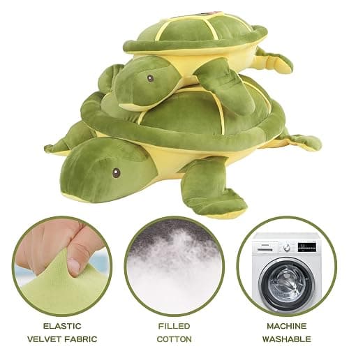 28 inch Big Green Sea Turtle Stuffed Animals Giant Soft Plush Toys, Large Ocean Turtle Plushies Body Pillow, Gifts for Kid Boys, Girls, Girlfriend, Birthday, Easter thumbnail 6