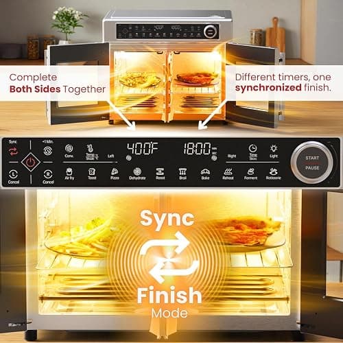 Magic Mill Ultra-Premium Air Fryer Toaster Oven Combo With Independent Dual-Zone Technology, Extra Large 32QT French Door Stainless Steel Convection Oven, Next-Gen Patent Technology, 13 accessories thumbnail 8