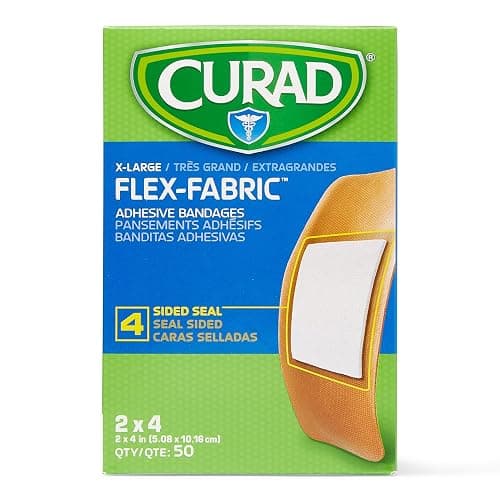 CURAD Flex-Fabric Adhesive Bandages, X-Large 2x4, 50 Count - Image 1
