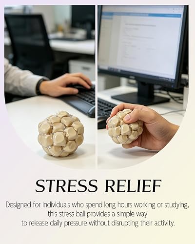 2Pcs Crunchy Stress Balls with Wooden Core, Fidget Toys for Adults | Hand Squeeze Stress Relief thumbnail 4
