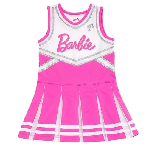 Barbie Girls Cheerleader Dress and Bow Outfit Set Toddler to Big Kid Sizes (2T - 14-16) thumbnail 6
