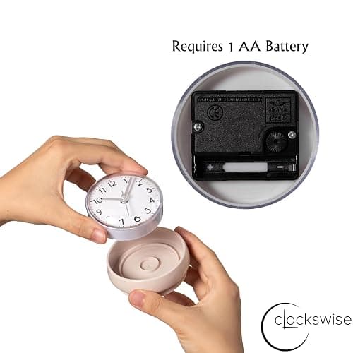 Clockswise 3-Inch Waterproof Wall Mount Bathroom Shower Clock Fog-Free Compact Design with Strong Suction Cup and Clear Easy-to-Read Display Modern Style Accessory for Bathing & Daily Routines, White thumbnail 6