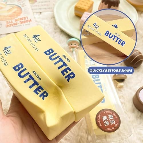 2Pcs Butter Stick Squishy Slow Rise, Cute Viral Salted Squishies Gadgets Slow Rising Fidget, Stress Relief Gifts Decoration for Office Home Travel Work Adult Women Applicable to over 18 years old thumbnail 5