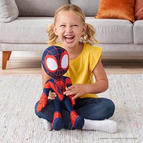 Marvel Spidey and his Amazing Friends My Friend Miles Talking Plush - 16-Inch Miles Morales with Sounds - Toys Featuring Your Friendly Neighborhood Spideys thumbnail 2