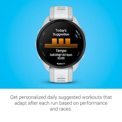 Garmin Forerunner 165, Running Smartwatch, Colorful AMOLED Display, Training Metrics and Recovery Insights, Whitestone thumbnail 6