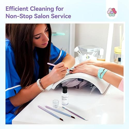 SAVILAND Acrylic Nail Brush with Cleaner: Size 8,10,14 Professional Acrylic Brushes Makeup Brushes Cleaner Conditioner Nail Brush Cleaner Tool & Dappen Dish for Acrylics Nails Home Salon DIY thumbnail 8