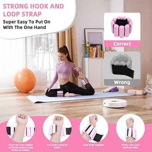 Ankle Weights for Women and Men, Adjustable Wrist Weighted Training Bracelet for Home Gym Workout, Strength Training Walkin Running, Foot weights for exercise,2pc on Set thumbnail 8