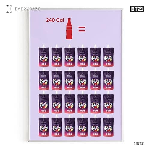 EVERYDAZE BT21 Essential C’s Konjac Jelly | Lychee | Vegan Collagen Peptides and Vitamin C | Gluten Free, Sugar Free, Low Calorie | Healthy Drinkable Fruit Snack | 10 Pack Box Food Drink Pouch thumbnail 5