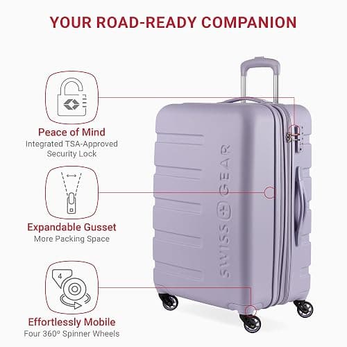 SwissGear 7366 Signature Hardside Expandable Luggage with Spinner Wheels, TSA Lock, Evening Haze, Checked-Medium 23-Inch thumbnail 4