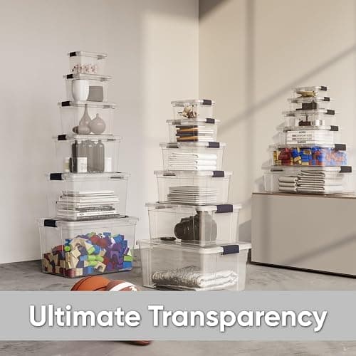 Superio Clear Plastic Storage Bin with Lid, 11 Qt, Non-Toxic, BPA Free, Odor Free, Organizer Storage Box, Stackable Plastic Tote for Home, Garage, School, and Office thumbnail 2