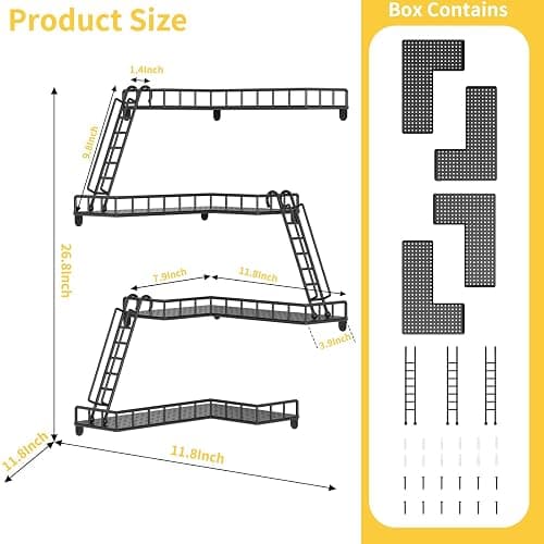 Big Lighting Deals Fire Escape Wall Shelf, Metal Figure Display Shelf, 4 Tier Unique Floating Shelves for Wall Corner, New York Decorative Shelves for Bathroom & Living Room & Home Décor (Black) thumbnail 3