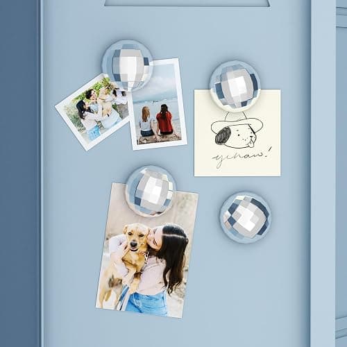 U Brands Locker Magnets, Set of 4 Disco Ball Magnets, Cute Fridge Magnets thumbnail 2