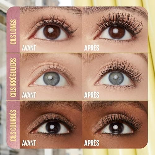 Maybelline New York - Mascara Volume Modulable - Effet Maxi - Cils Définis, Amplifiés, Séparés - Sans Paquets - Tenue Jusqu'à 24h - Colossal Bubble - Teinte : Noir - 10 ml thumbnail 6