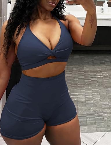 VOYJOY Workout Sports Bras for Women Padded Backless Strappy Fitness Wireless Gym Medium Impact Bra Yoga Crop Top thumbnail 5