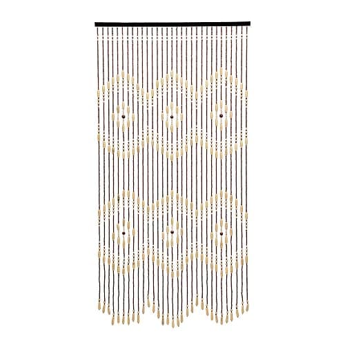 Headery Beaded Curtain, Handmade Wood Bead Curtain Door Beads Beaded Door, Exquisite Room Decor Doorway Beads Hanging Door Beads for Bedroom Bathroom Kitchen Restaurant (Beige&Brown) - Beige&brown thumbnail 5