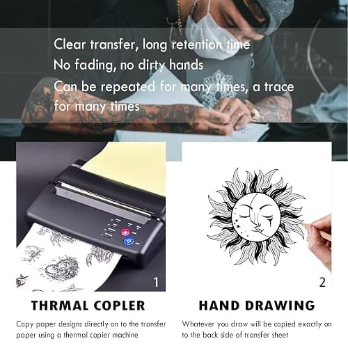 WeLiu Tattoo Transfer Paper,110 Sheets Tattoo Stencil Paper for Tattooing to Skin,A4 Size thumbnail 3