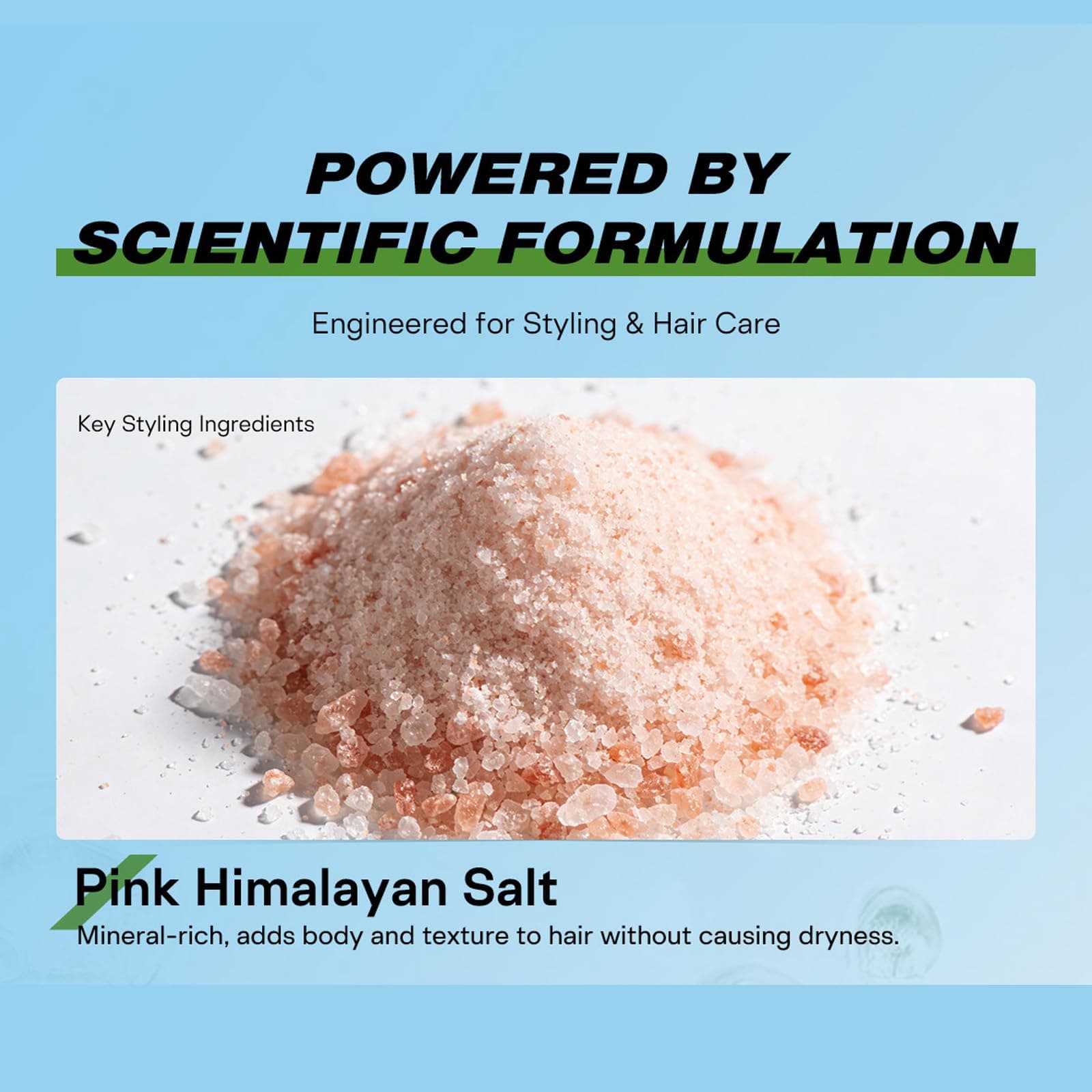 Himalayan Salt Hair Styling Spray - 100ml/3.38fl oz - Texturizing Volume Spray with VP/VA Copolymer for Lightweight Flexible Hold, Hydrating Natural Botanical Extracts Soothes Scalp, Adds Beach Waves & Flexible Hold thumbnail 2
