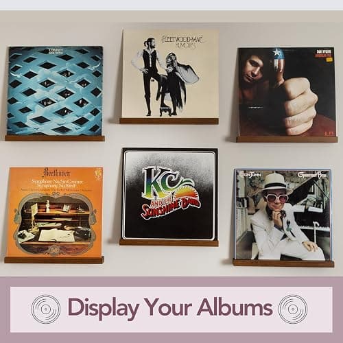 Vinyl Wall Mount Pack of 6 Pinewood Vinyl Record Holder Wall Mount with 2 Mounting Options Vinyl Shelf Walnut Stain Finish Vinyl Record Display - Vinyl Record Shelf - Vinyl Record Wall Mount thumbnail 3