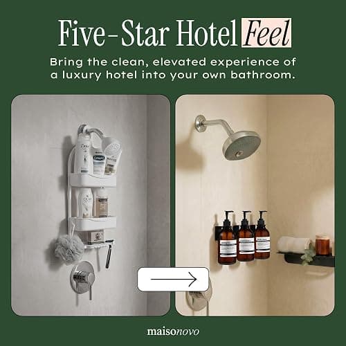 MaisoNovo Shampoo and Conditioner Dispenser|Refillable Amber Black Set of 3 | No-Drill Wall Mount Shower Dispenser · For Shampoo & Body Wash · Rustproof · Hotel & Spa · Wall Soap Dispenser for bathroom thumbnail 8