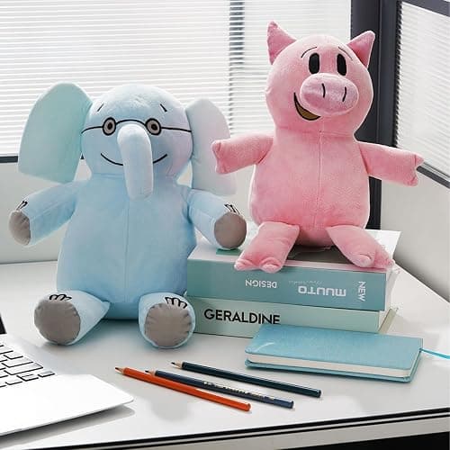 NUWDYSNN Elephant and Piggie Picture Book Plush Toy Fill Plush Toys Set of 2 (Elephant 13in, Piggy11.8in thumbnail 4